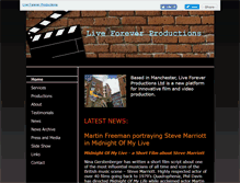 Tablet Screenshot of liveforeverproductions.co.uk